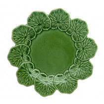 Чиния Geranium Green, Bordallo Pinheiro, плитка, дизаѝнерска керамика, Ø 27.5 см