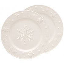 Чинии Snowflakes Ornaments Beige, Bordallo Pinheiro, керамика, комплект 2 бр., Ø 22 см