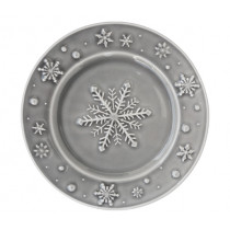 Чиния Snowflakes Anthracite, Bordallo Pinheiro, дизайнерска керамика, Ø 22 см