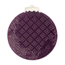 Чиния Christmas Ornaments Bird Purple, Bordallo Pinheiro, плитка, дизаѝнерска керамика, Ø 24.5 см