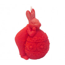 Декоративна свещ Великденски заек, аромат горски плодове, 8 см
