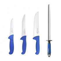 Месарски ножове с масат F. Dick ErgoGrip, комплект 4 части