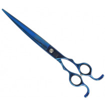 Ножица за подстригване на животни Zvetko BG Blue, извито остриe, 7" / 18 см