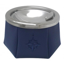 Пепелник Marine Business Navy Blue, с ветроустойчив капак, инокс и кожа, Ø 11.5 см