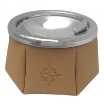 Пепелник Marine Business Brown, с ветроустойчив капак, инокс и кожа, Ø 11.5 см