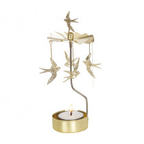 Декоративна термо пирамида Pluto Design Swallow Gold, въртяща се, 16.5 см