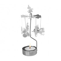 Декоративна термо пирамида Pluto Moomin Winter Silver, въртяща се, 16.5 см