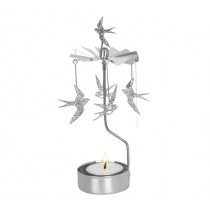 Декоративна термо пирамида Pluto Swallow Silver, въртяща се, 16.5 см
