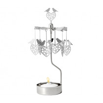 Термична пирамида Pluto Bird Heart Silver, въртяща се, 16.5 см