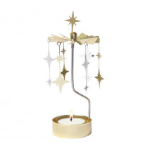 Декоративна термо пирамида Pluto Design Sparkle Gold & Silver, въртяща се, 16.5 см