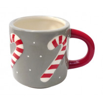 Чаша с дръжка Pluto Design Candy Cane, керамична, 130 мл, 6,2 х 6,5 см