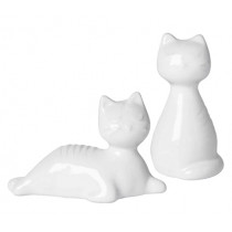 Комплект солница и пиперница Pluto Design Cat White, керамични