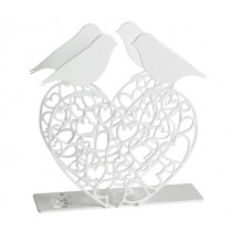 Поставка за салфетки Pluto Design Lovebirds White, метална, 14 см