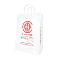 Подаръчна торбичка Цветко Георгиев и син - Solingen, бяла хартия, 32 x 23 x 10 см