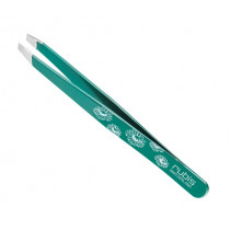 Козметична пинсета Rubis Classic Daisies Green, скосена