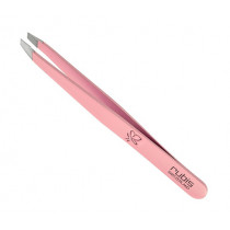 Скосена козметична пинсета Rubis Pink Butterfly