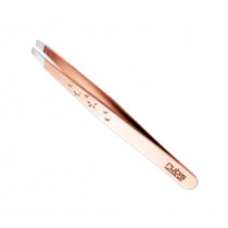 Скосена козметична пинсета Rubis Christmas Six Stars Red Gold, 9.5 см