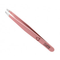 Козметична пинсета Rubis Classic Heart Pink, скосена, 9 см