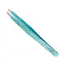Козметична пинсета Rubis Classic Action Painting Light Blue, скосена, 9 см