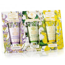Крем за ръце Saponificio Artigianale Fiorentino - Lavanda, Mughetto, Mimosa, комплект 3 x 100 мл