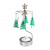 Декоративна термо пирамида Pluto Design Tree Green Silver, въртяща се, 16.5 см